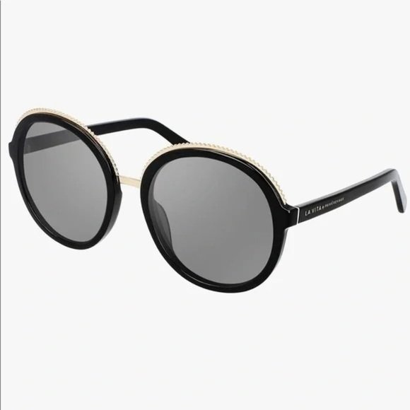 LA VITA by Prive Revaux “Gianna” Sunglasses - Black / Gold - NEW - Picture 4 of 6